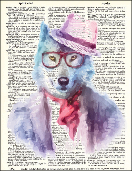 An image of a(n) Hipster Wolf Dictionary Art Print.