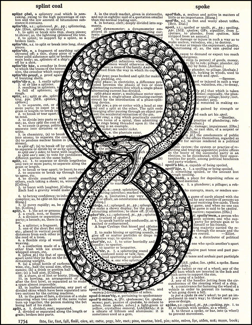 An image of a(n) Infinity Snake Dictionary Art Print.
