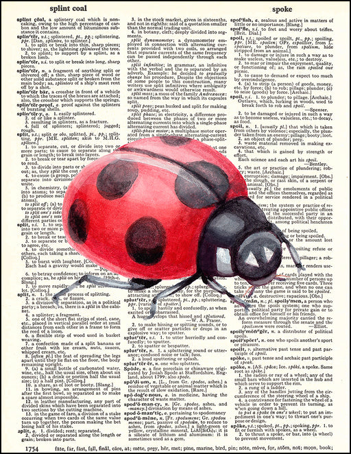 An image of a(n) Ladybug Watercolor Dictionary Art Print.