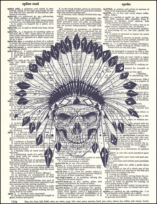 An image of a(n) Native American Skull Dictionary Art Print.