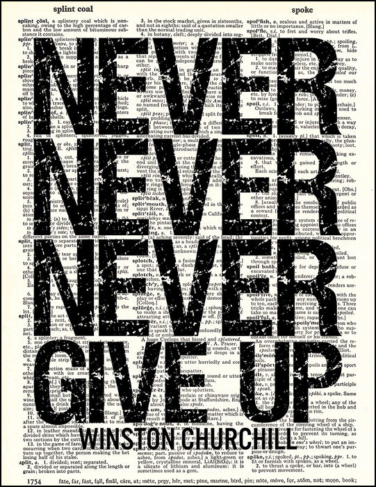 An image of a(n) Never Give Up Quote Dictionary Art Print.