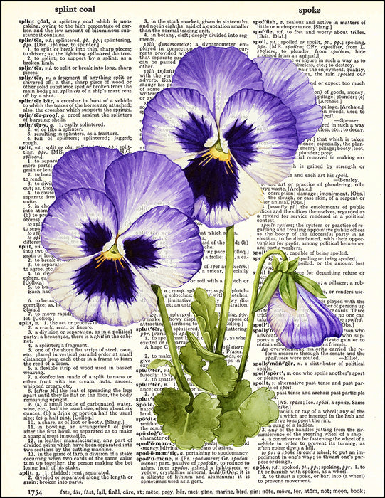An image of a(n) Pansies Watercolor Dictionary Art Print.
