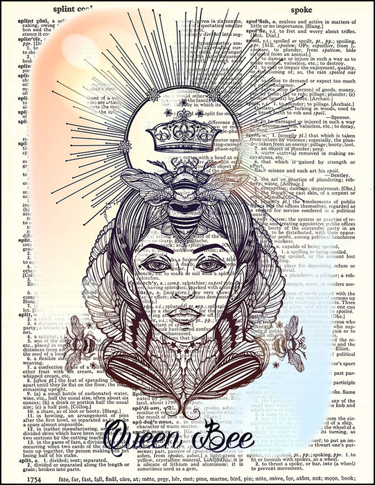 An image of a(n) Queen Bee 2 Dictionary Art Print.