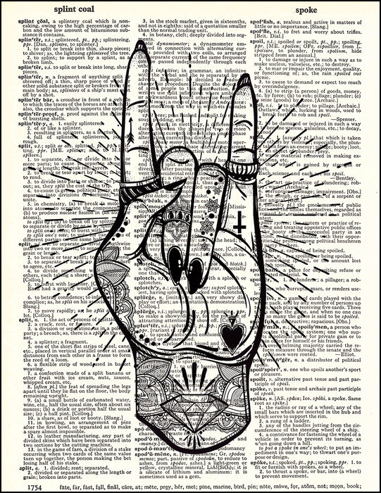 An image of a(n) Rocker Girl Hand Dictionary Art Print.