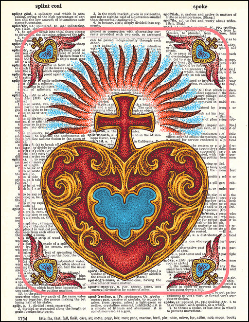 An image of a(n) Sacred Heart Dictionary Art Print.