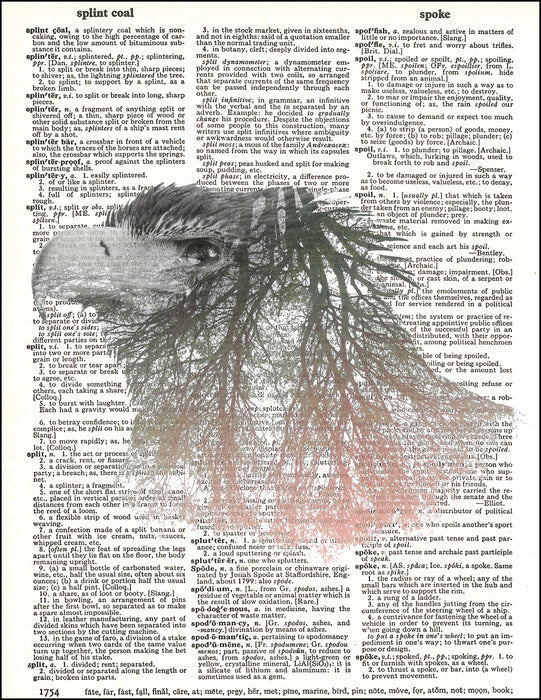 An image of a(n) Double Exposure Eagle Dictionary Art Print.