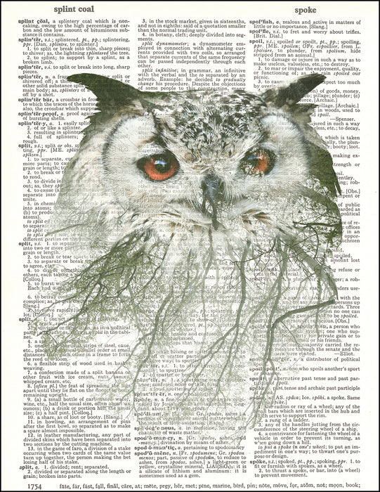 An image of a(n) Double Exposure Owl Dictionary Art Print.