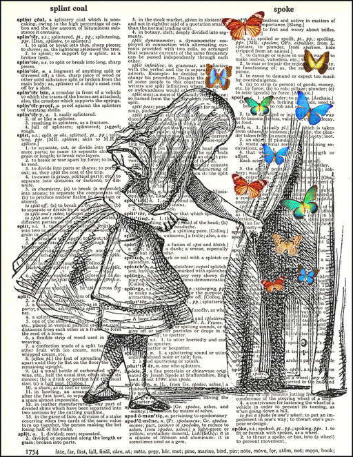 An image of a(n) Alice and Butterflies Dictionary Art Print.