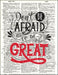 An image of a(n) Typography - Be Great Dictionary Art Print.