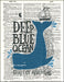 An image of a(n) Typography - Deep Blue Ocean Dictionary Art Print.