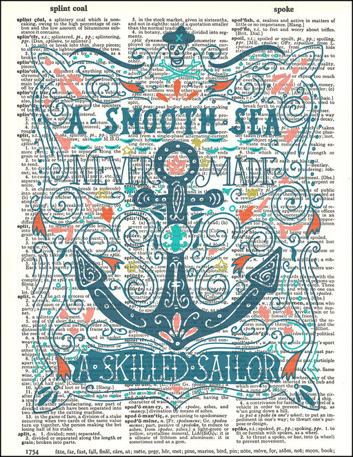 An image of a(n) Typography - Smooth Sea Dictionary Art Print.