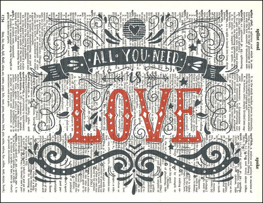 An image of a(n) Typography - Love Dictionary Art Print.