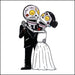 An image of a(n) Bride and Groom inspired  Day of the Dead sticker.