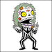An image of a(n) Beetlejuice inspired  Day of the Dead sticker.