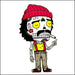 An image of a(n) Cheech inspired  Day of the Dead sticker.