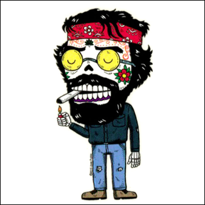 An image of a(n) Chong inspired  Day of the Dead sticker.
