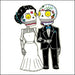 An image of a(n) Bride and Groom 2 inspired  Day of the Dead sticker.