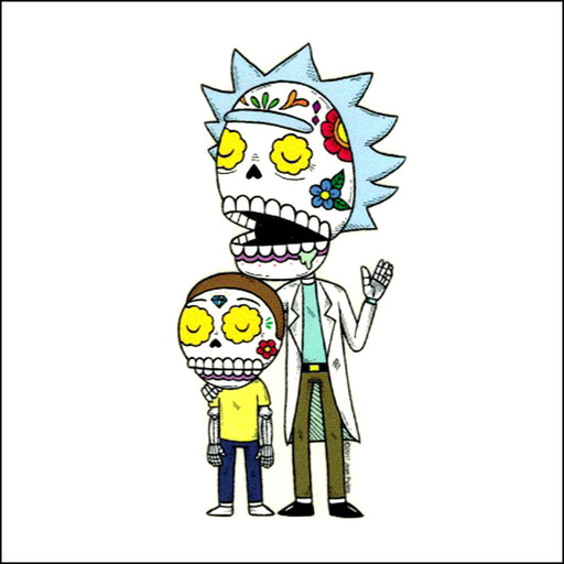 An image of a(n) Rick & Morty inspired  Day of the Dead sticker.