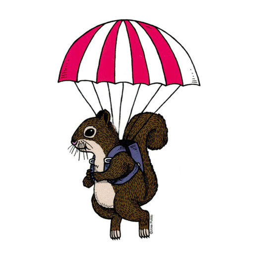 An image of a(n) Parachuting Squirrel Day of the Dead Sticker.