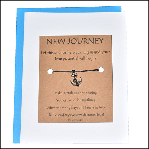 An image of a(n) New Journey with Anchor Charm Charmed Greetingl.