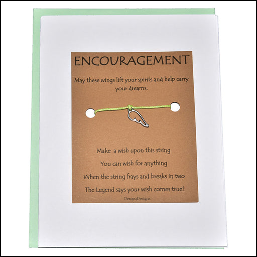 An image of a(n) Encouragement with Wing Charm Charmed Greetingl.