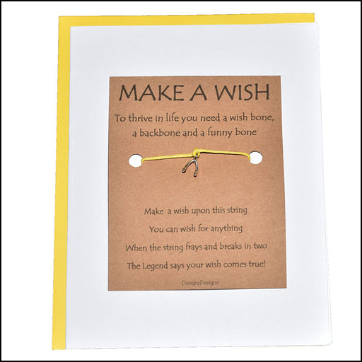 An image of a(n) Make a Wish with Wishbone Charm Charmed Greetingl.