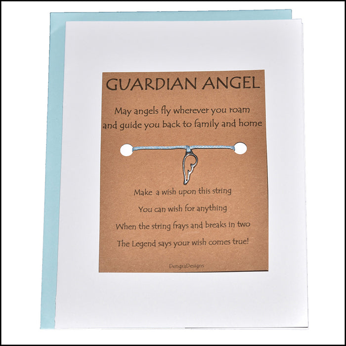 An image of a(n) Guardian Angel with Wing Charm Charmed Greetingl.