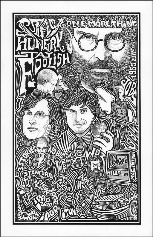 An image of a(n) Steve Jobs Letterpress Posterography Art Print.