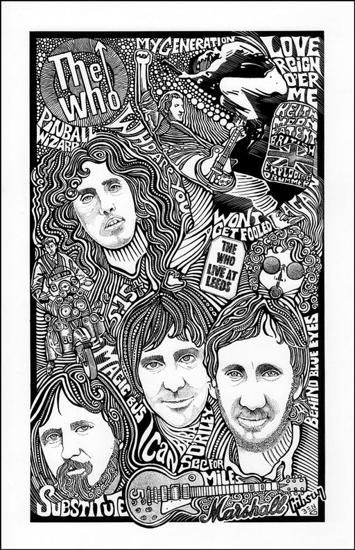 An image of a(n) The Who Letterpress Posterography Art Print.