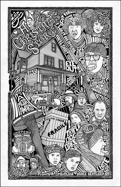An image of a(n) A Christmas Story Letterpress Posterography Art Print.