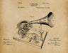 An image of a(n) Gramophone 1895 - Patent Art Print - Parchment.