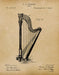 An image of a(n) Harp 1890 - Patent Art Print - Parchment.