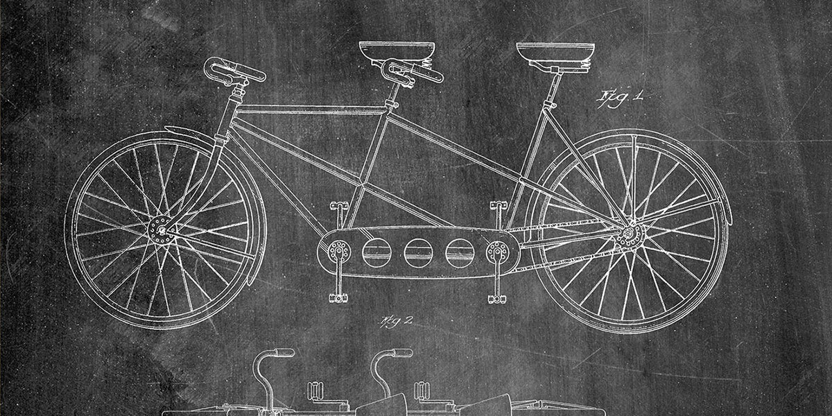 Schwinn Tandem Bicycle 1944 - Patent Art Print