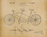 An image of a(n) Schwinn Tandem Bicycle 1944 - Patent Art Print - Parchment.