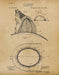 An image of a(n) Fireman's Hat 1889 - Patent Art Print - Parchment.