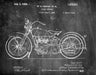 An image of a(n) Harley Motorcycle 1928 - Patent Art Print - Chalkboard.