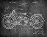 An image of a(n) Harley Motorcycle 1924 - Patent Art Print - Chalkboard.