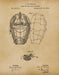 An image of a(n) Baseball Mask 1883 - Patent Art Print - Parchment.