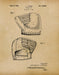 An image of a(n) Baseball Mitt 1945 - Patent Art Print - Parchment.