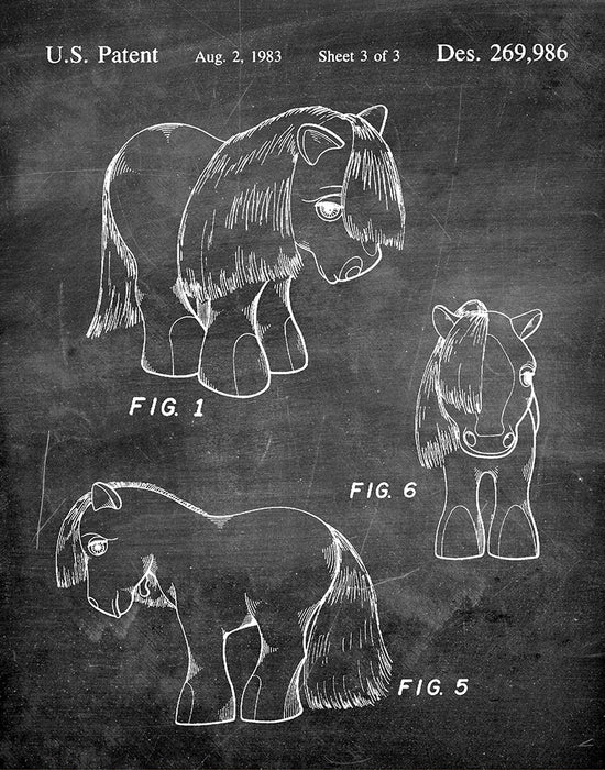 An image of a(n) My Little Pony 1983 - Patent Art Print - Chalkboard.
