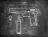 An image of a(n) Browning Firearm 1911 - Patent Art Print - Chalkboard.