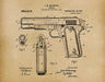 An image of a(n) Browning Firearm 1911 - Patent Art Print - Parchment.