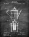 An image of a(n) Coffee Percolator 1894 - Patent Art Print - Chalkboard.