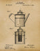 An image of a(n) Coffee Percolator 1894 - Patent Art Print - Parchment.
