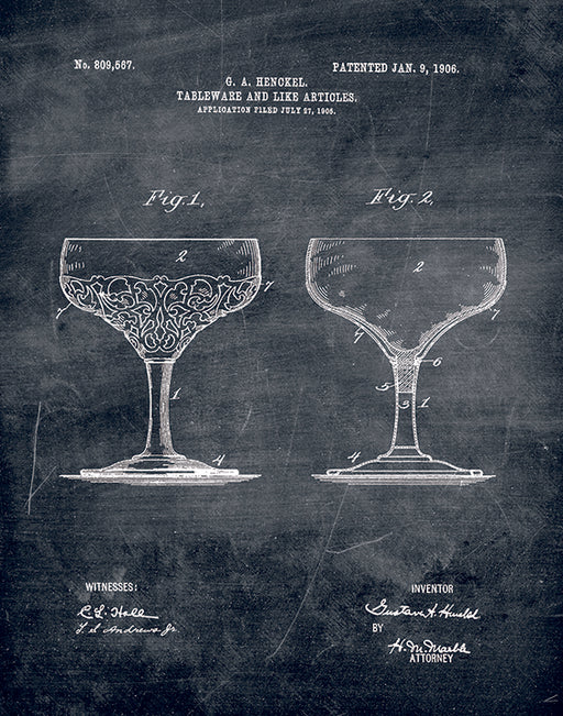 An image of a(n) Glass Patent Art Print Chalkboard.