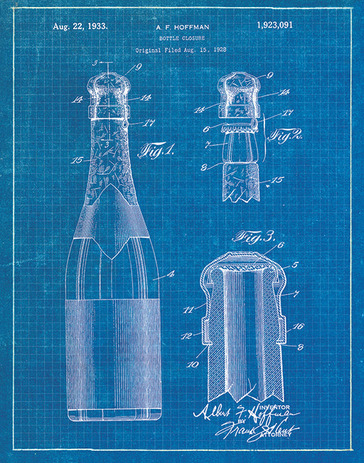 An image of a(n) Cork Patent Art Print Blueprint.