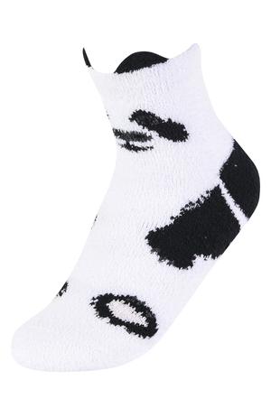 COZY ANIMAL ANKLET SOCK W/ GRIPPERS (White)