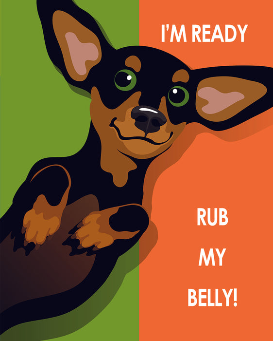Rub My Belly Dachshund - Pop Art Prints