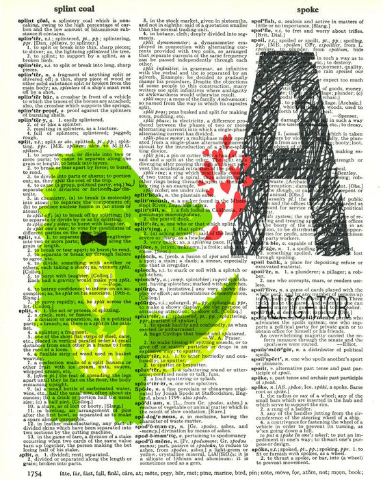 Dictionary Art Print Printed On Authentic Vintage Dictionary Book Page - 8 x 10.5 - Alphabet Letter A