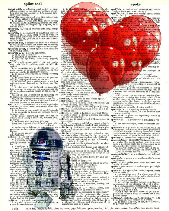 R2D2 Heart Balloons - Dictionary Art Print